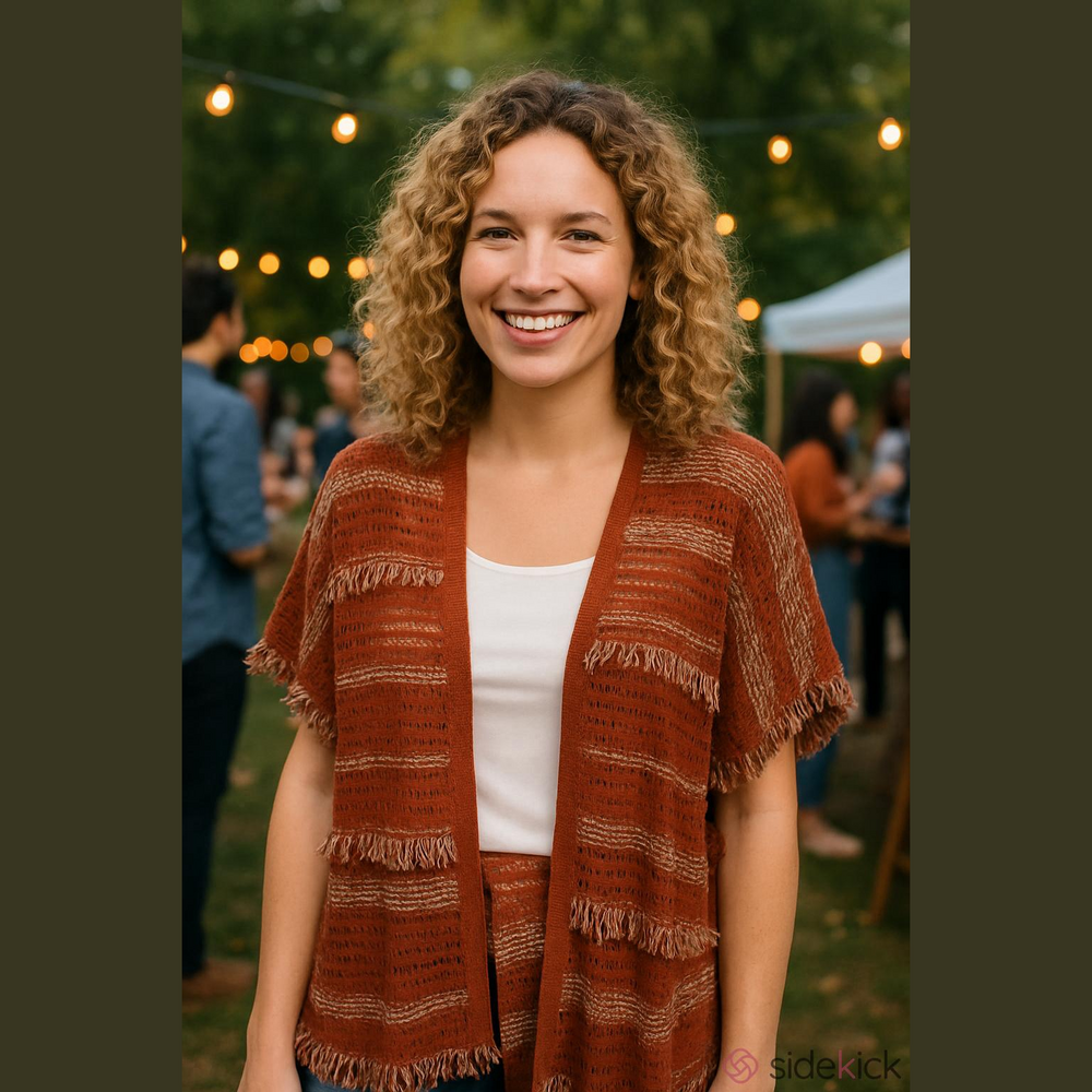 Natural Reflections Burnt Henna Fringe Wrap